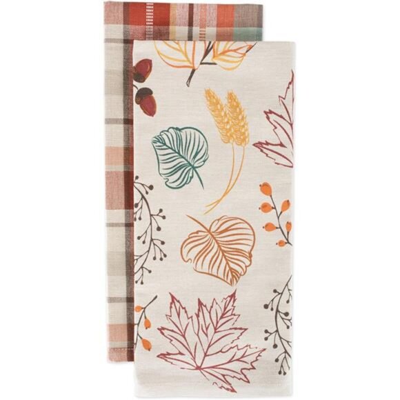 DII Fall Basics Kitchen Dishtowel Collection Printed & Plaid Fall Dish Towel - Picture 4 of 7